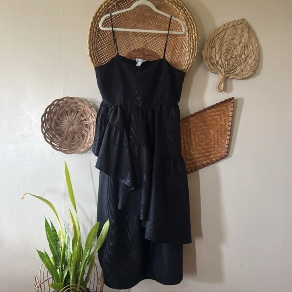 Kate Spade New York for target Black Women's Tiered Ruffle Midi Tank Dress L